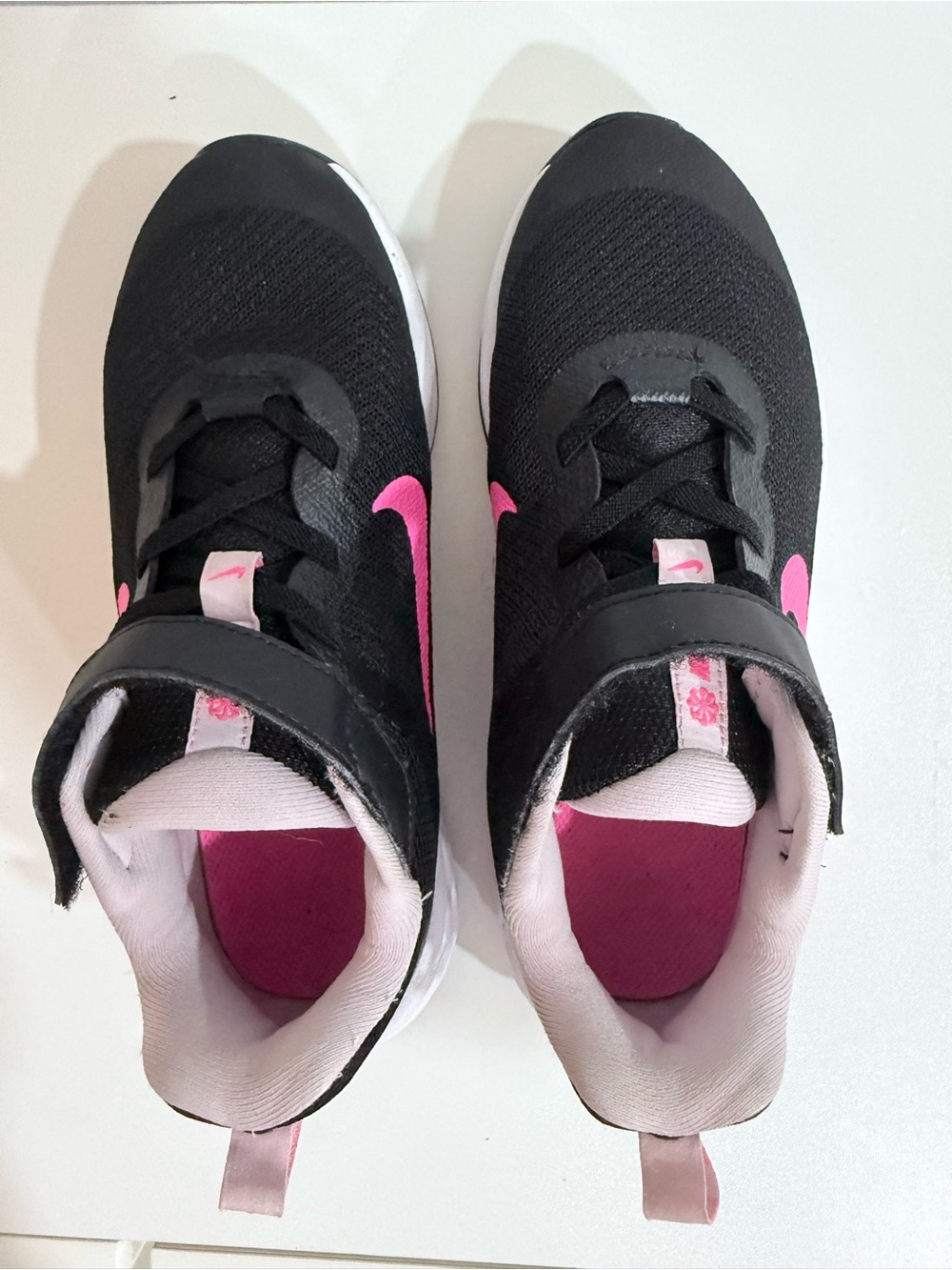 Nike Kids Black and Hot Pink Velcro Sneakers - Picture 4 of 7